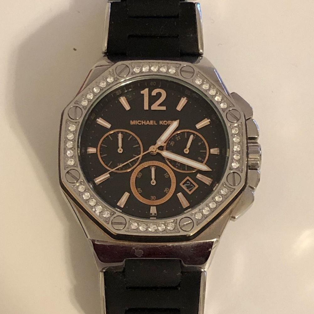 Michael Kors Watch Black & Swarovski Crystals